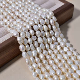 Natural Freshwater Pearl Baroque Two-sided Light Straight Hole Pearl Necklace Semi-finished Bracelet Earrings Handmade Material