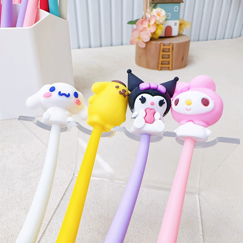 Cartoon Strawberry Bear Sanliou pegamento suave rocker música bolígrafo neutro estudiantes rocker bolígrafo de escritura a base de agua lindos bolígrafos de firma