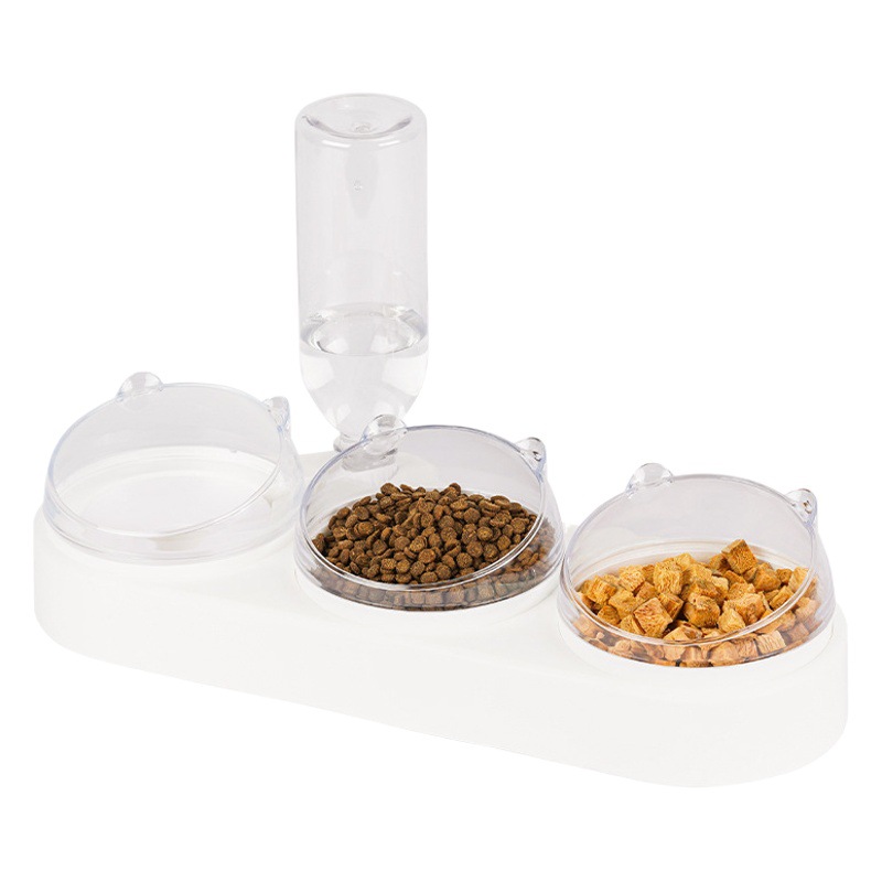 Perro doble tazón Automático Pet Bowl alimentador de gato dispositivo para beber Gato Cuenca Del Perro Tazón gato suministros dispensador de agua