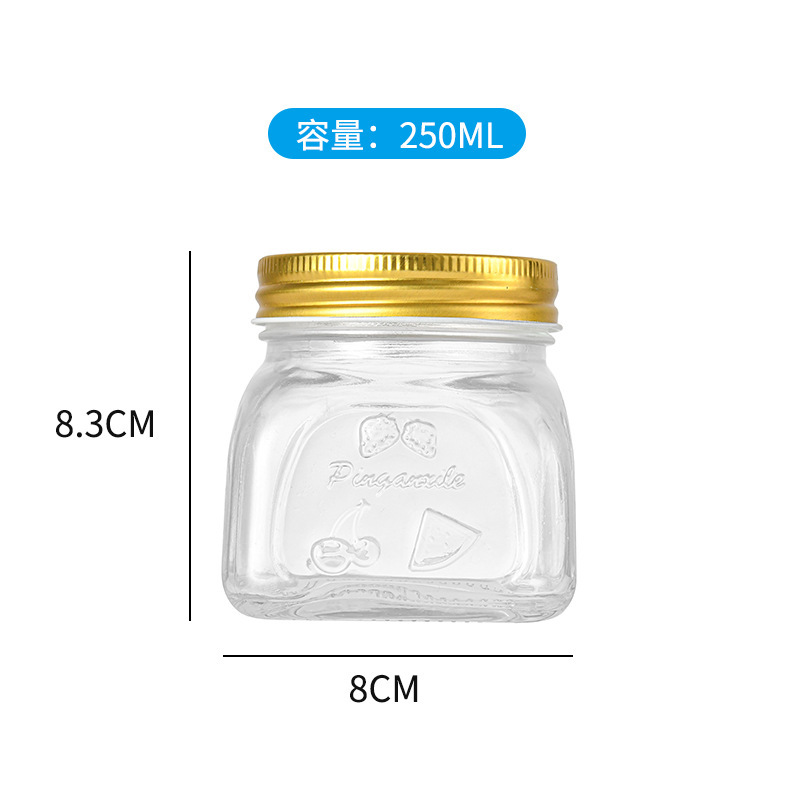 批发家用酱菜瓶便携密封带盖蜂蜜瓶黄桃罐头果酱瓶厨房泡菜分装瓶|undefined