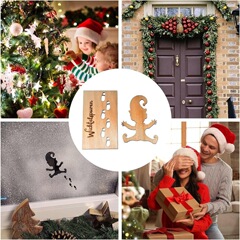 クリスマスクリスマスツリー装飾ストラップパーティー用品木製工芸品クリスマスツリー手描き木片クロスボーダー卸売