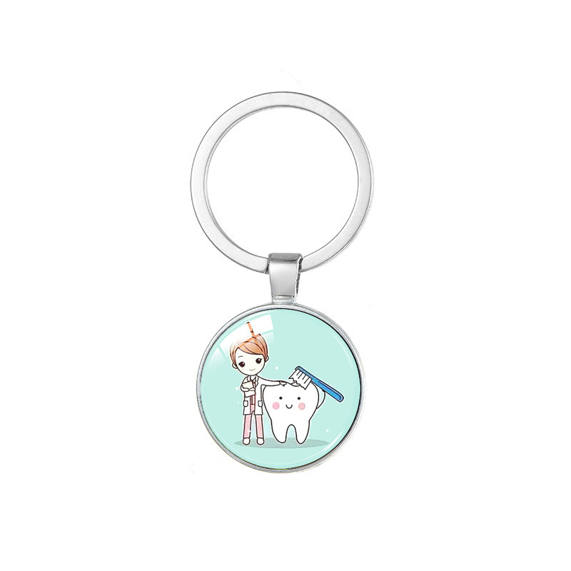 Cross-border Hot Sale Dentist Best Gift Clean Teeth Time Gem Key Chain Jewelry Pendant Cross-border Hot Sale Dentist Best Gift Clean Teeth Time Gem Key Chain Jewelry Pendant