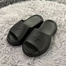 2025十字花厚底拖鞋女夏外穿沙滩网红高跟踩屎感EVA一字凉拖舒适