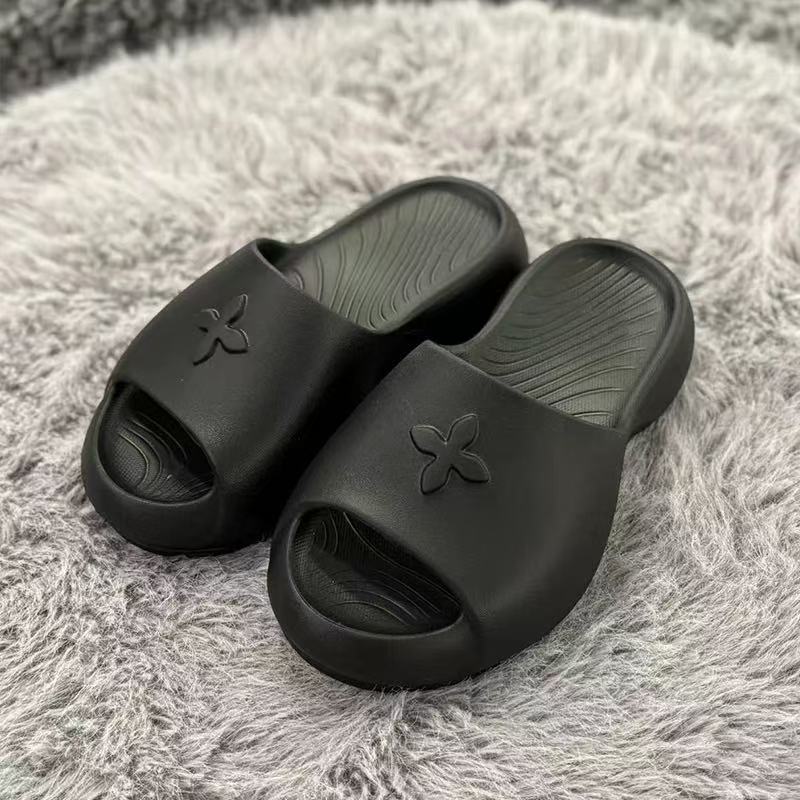 2025十字花厚底拖鞋女夏外穿沙滩网红高跟踩屎感EVA一字凉拖舒适