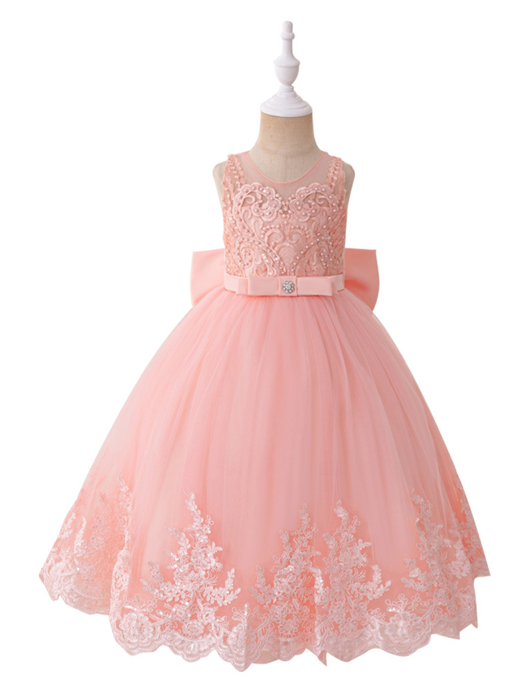 Vestido infantil transfronterizo vestido de noche vestido de boda vestido de cumpleaños de encaje vestido de princesa de niña