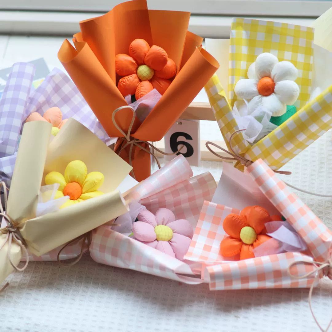 Вязаный цветочный букет букет с одним цветком