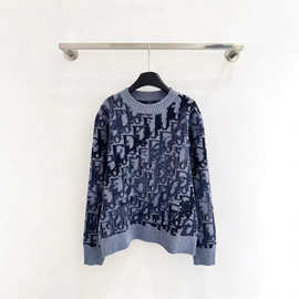 秋冬新品字母老花logo时尚休闲百搭圆领针织衫毛衣上