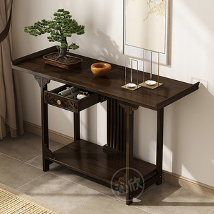 Home Shin Table Buddha Table New Chinese-style Non-solid Wood Entrance Cabinet Case Home Shin Table Buddha Statues against Wall