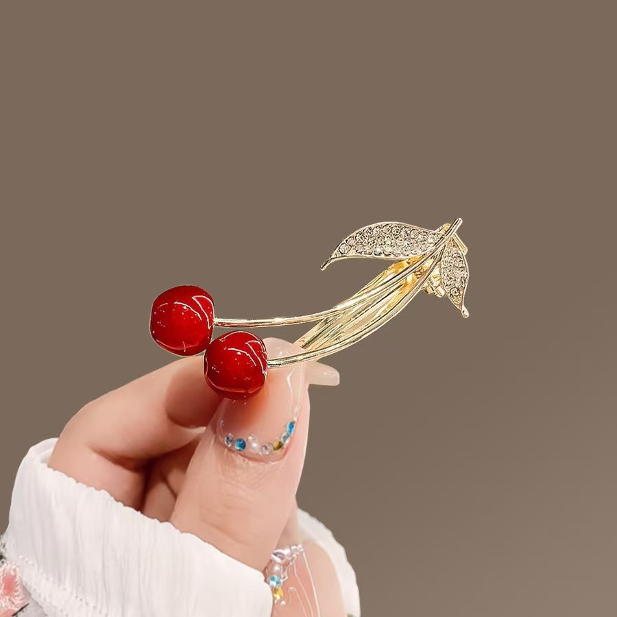 귀여운 체리 머리핀