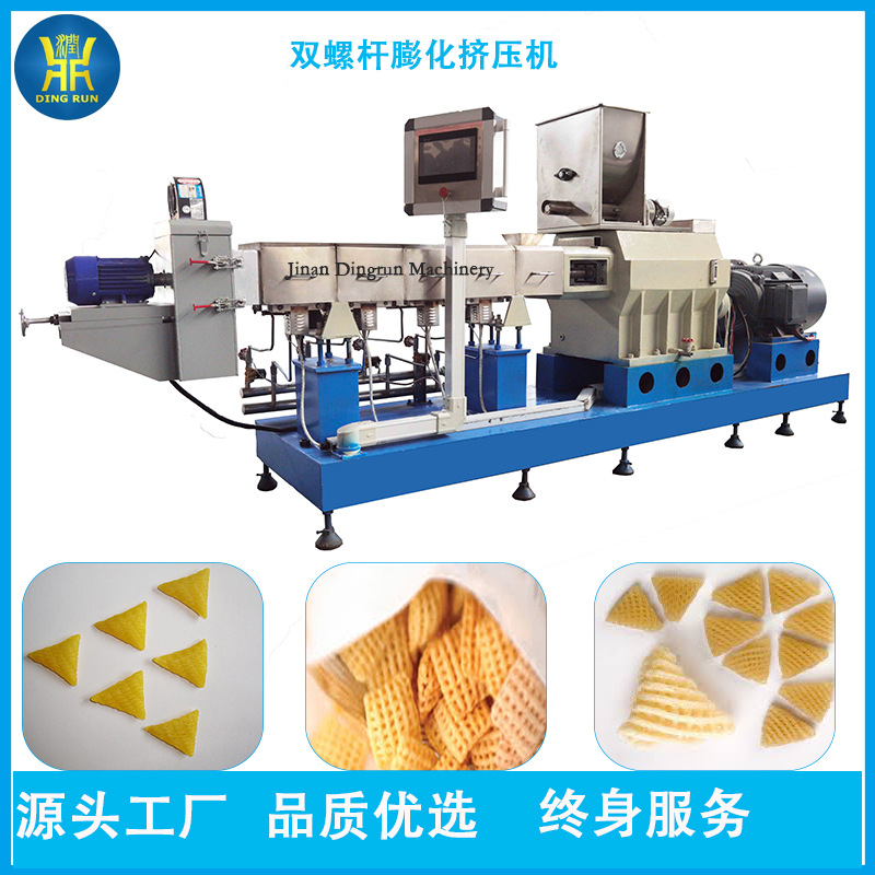 2d3d立体油炸食品坯料生产线扎孔三角片可乐果挤出虾片加工机器