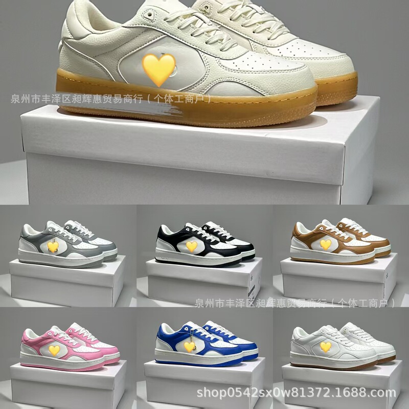 Foreign Trade Putian Alo Kendall Jenner Yoga Same Style Retro Thick-Soled Height-Increasing Sports White Shoes Yoga Genuine Leather Full Set