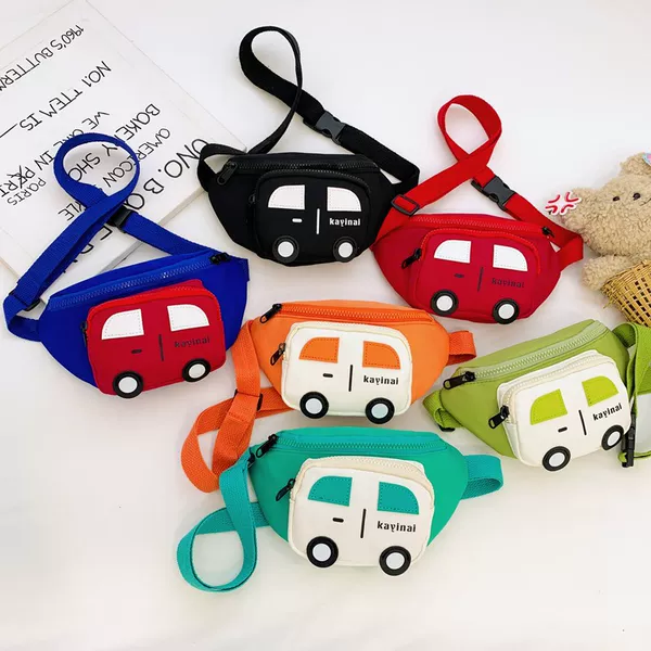 2026 New Children's Bag Cartoon Cute Car-Shaped Chest Bag for Boys and Girls, Stylish Lightweight Mini Crossbody Bag for Boys