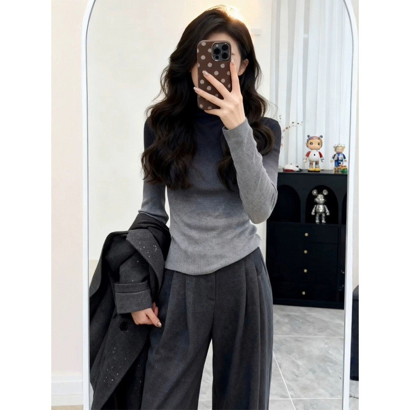Breastfeeding top for spring and autumn, slim-fit, long-sleeved nursing T-shirt for women, postpartum Korean-style slimming nursing base shirt