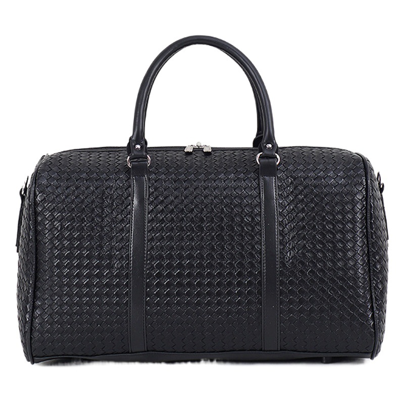Nueva bolsa de viaje portátil tejida de gran capacidad para hombres y mujeres de hombro bolsa de equipaje bolsa de viaje de negocios negro