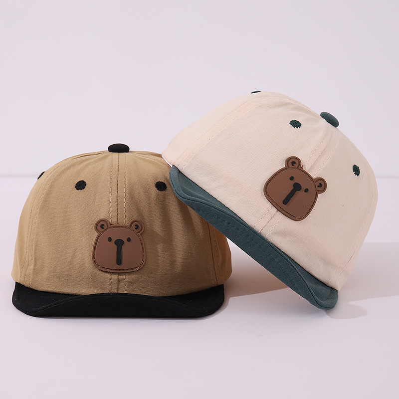 Sombreros para bebés primavera y otoño delgados sombreros de lengua de pato de dibujos animados coreanos para niños y niñas sombreros de béisbol protectores solares de bisel suave