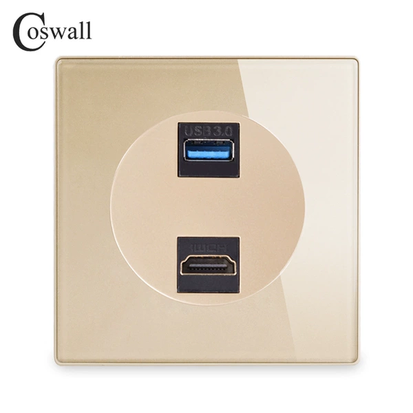 Glass gold HDMI 2.0+USB3.0 F2F