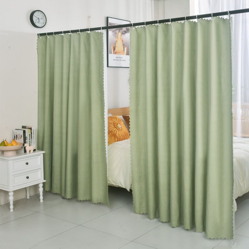 出租屋分隔帘床边遮挡帘隔断卧室遮挡窗帘遮光隐私床帘子家用挂帘