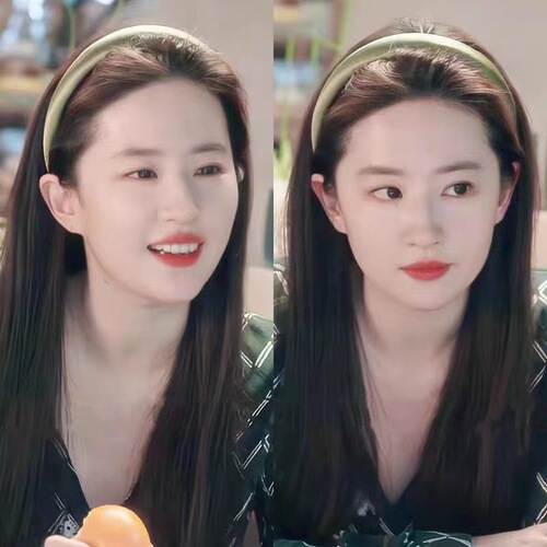 Go where the wind blows Liu Yifei Xu Hongdou's same style green satin hairpin hairband women's high skull headband headwear