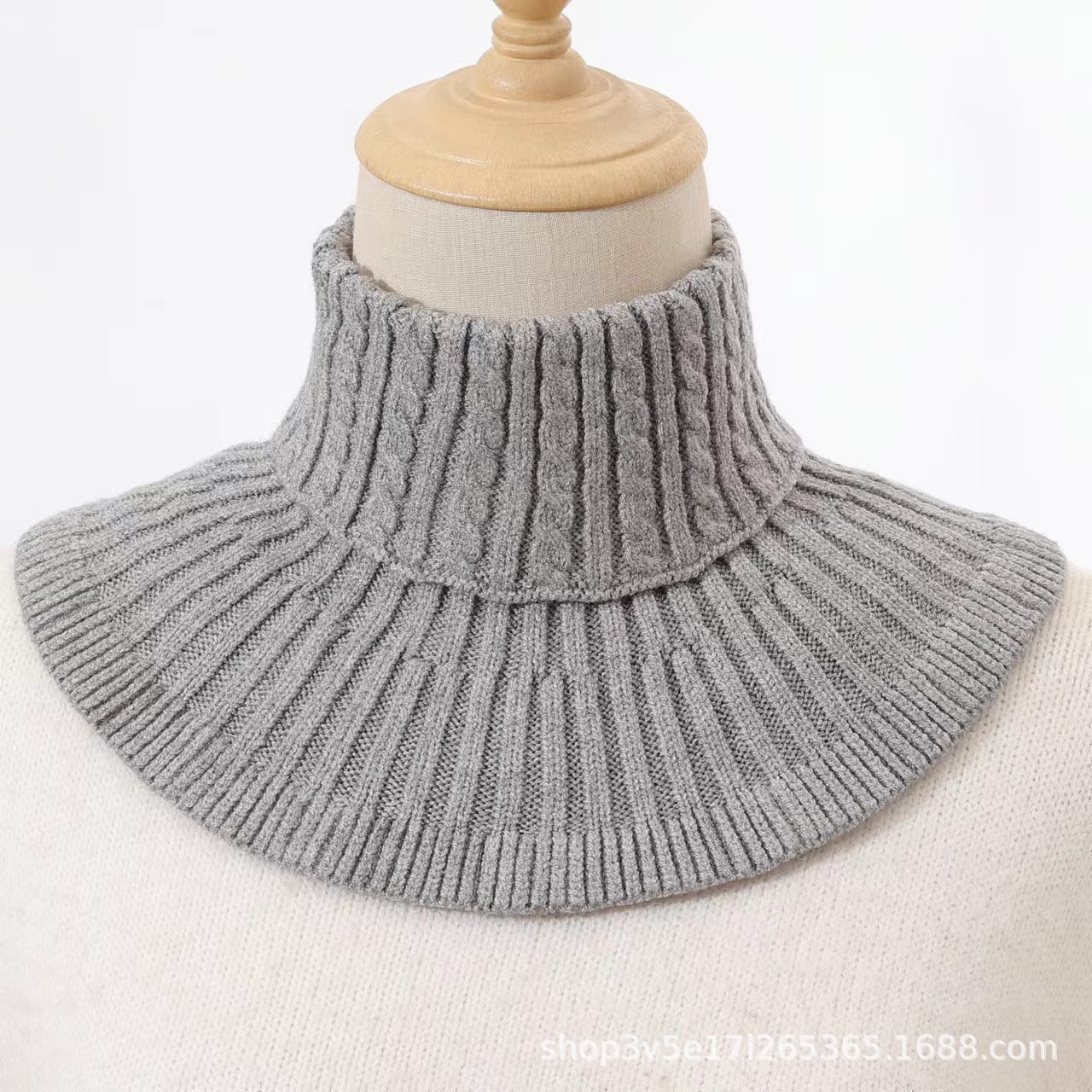 Women's Knitted Woolen Neck Warmer, Cervical Spine Neck Protector, Versatile High Collar Decorative Collar, Fake Collar, Pullover Scarf