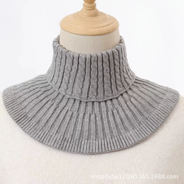 Women's Knitted Woolen Neck Warmer, Cervical Spine Neck Protector, Versatile High Collar Decorative Collar, Fake Collar, Pullover Scarf