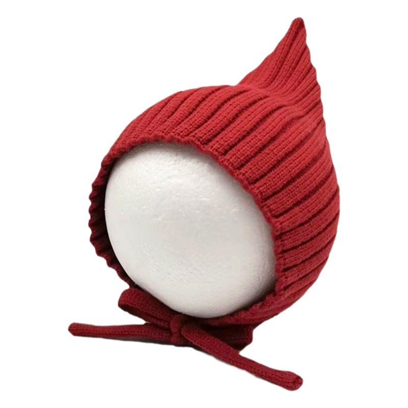 Детская шапка, зимняя женская мужская детская вязаная шапка-эльф, модная теплая остроконечная шапка, Детская шерстяная шапка с ушками