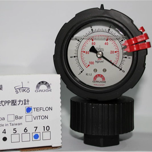 Прямые продажи с фабрики Тайвань Huaji PP мембранный двухсторонний манометр с масляным манометром 0-7kg/c 2