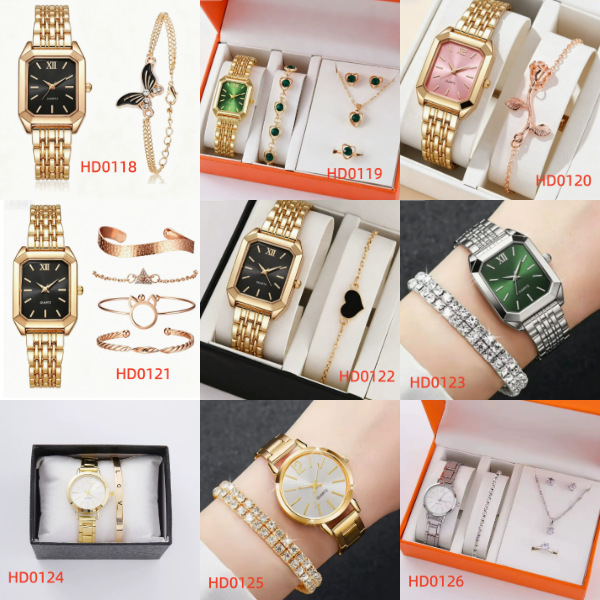 Trendy Best-Selling Roman Numeral Luxury Diamond-Studded Cuban Bracelet with Women's Watch Fashionable Hip-Hop Steel Watch