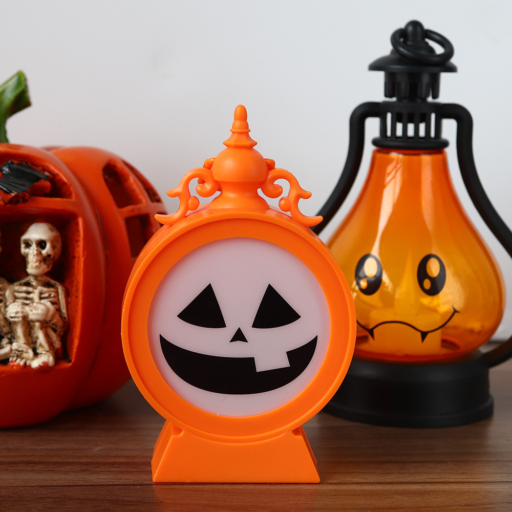 Lámpara de calabaza de Halloween decoración de fantasmas diabólica emoticones luces nocturnas atmósfera de terror decoración props led lámpara esqueleto