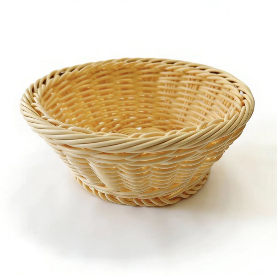 Handwoven Rattan Storage Basket With Lid And Inner Lining Handle_voghion.com