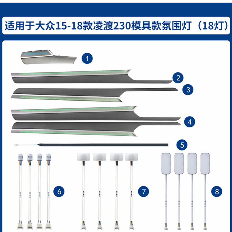 Aplicable a 15 - 18 Volkswagen Lingdu molde de luz de atmósfera