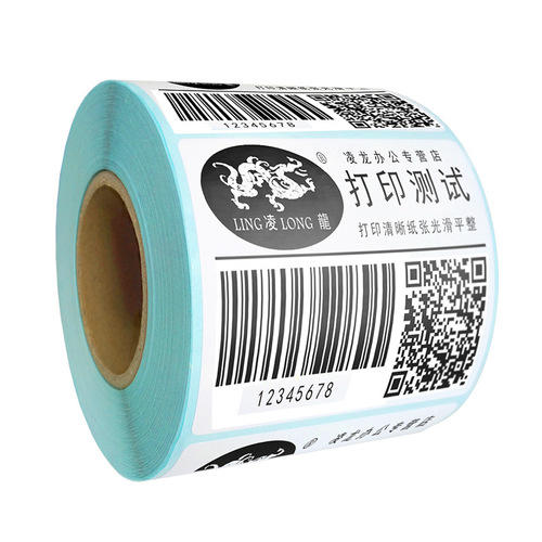Three-proof thermal label paper Linglong 30 4050607080100 Eyoubao self-adhesive printing sticker barcode paper