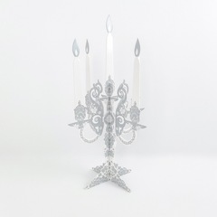 French Retro Luxury Paper Card Decor Candlesticks, European Light Luxury Villa Living Room Dining Room Table Accent