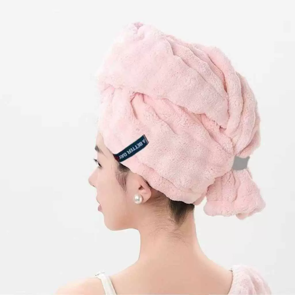 法式贵妇干发帽加大加厚吸水速干酒店宽尾包头巾毛巾速干免吹浴帽