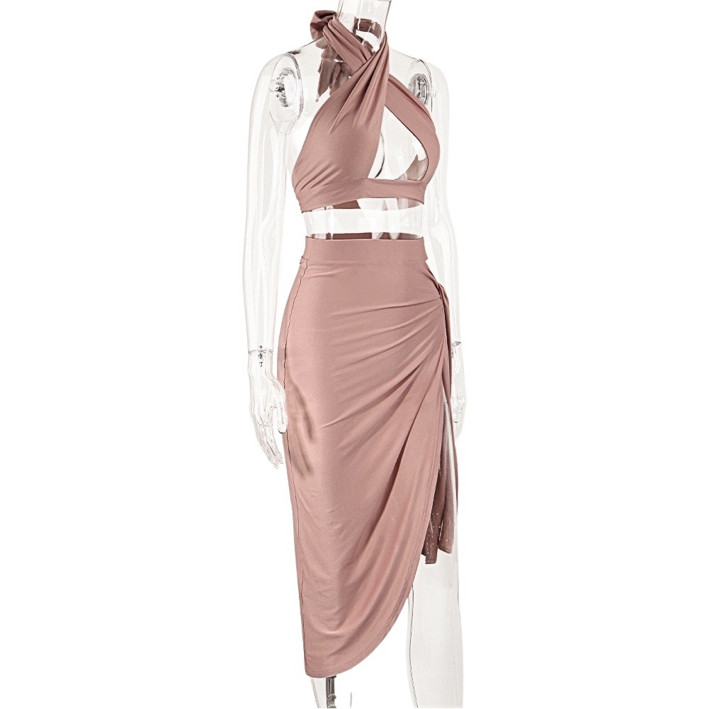 Comercio exterior transfronterizo popular vestido falda 2022 verano nuevo diseño hueco de las mujeres vestido irregular al por mayor