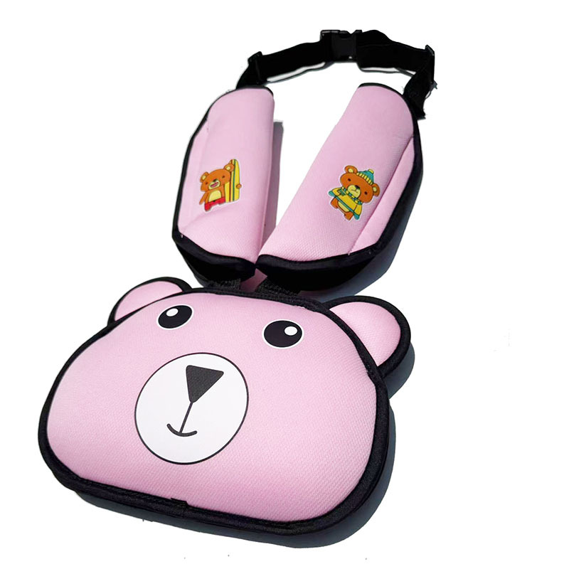 Bear Head Auxiliary Safety Belt Limiter Holder Car Kids Safety Belt Adjustment Anti-Stranglehold Shoulder Protector