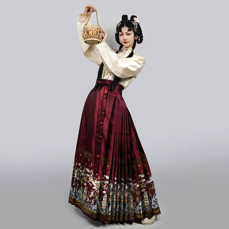 Оригинальное высококачественное тонкое золотое плетеное платье-мамиан [Яо Тай Юэ] для женщин, в стиле Мин-цзюнь, для миниатюрных фигур, новинка весна-лето 2025.