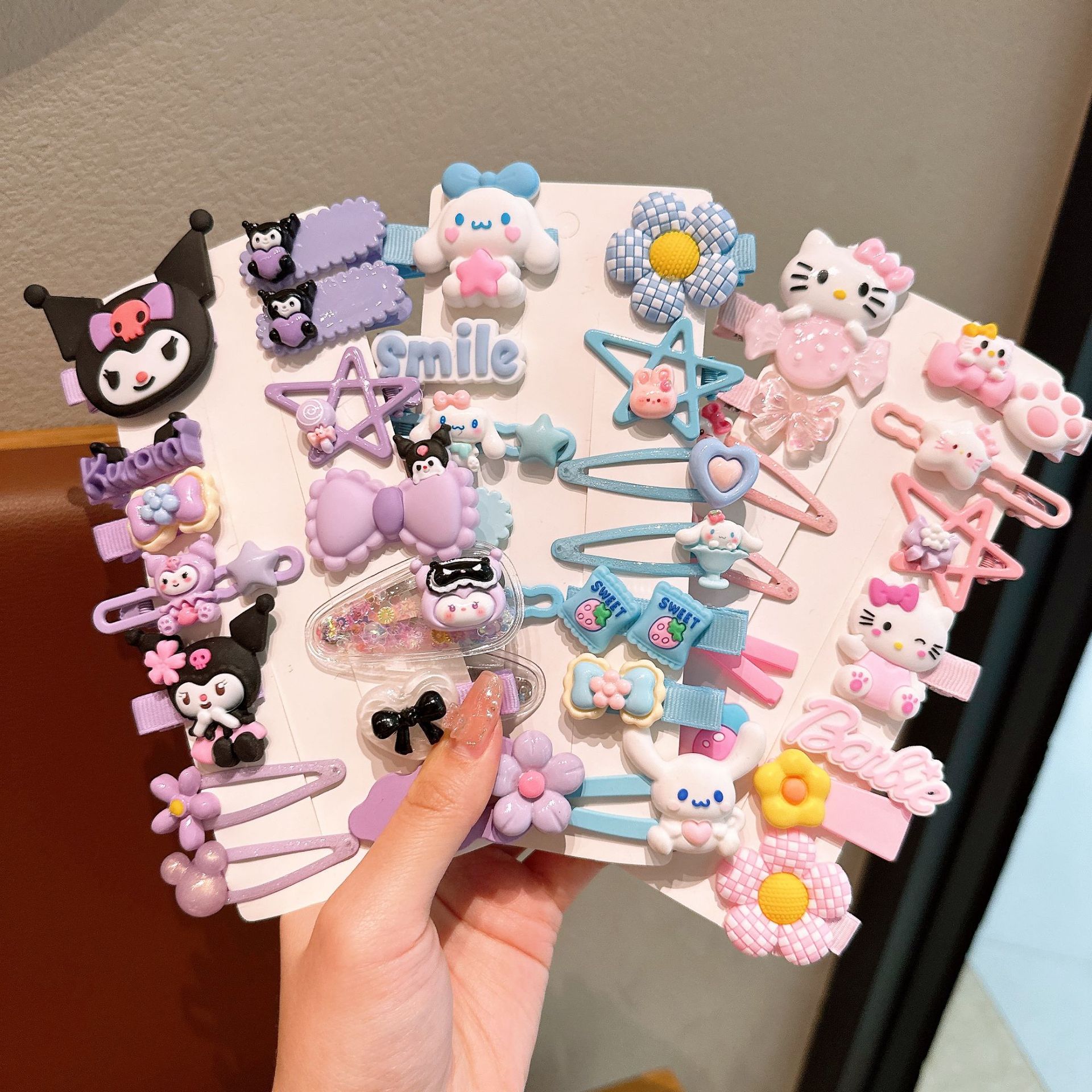 KULOMI Kids Hairpin Set Cute Sanli Pantalones Pequeñas Niñas Pequeñas Pequeñas