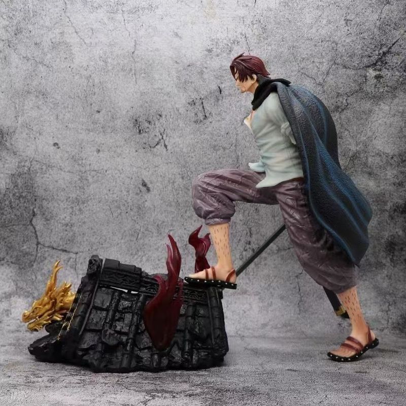 ワンピースフィギュア赤髪の大型屋根シャンクス対決 GK シーンアニメモデル装飾品ギフトギフト|undefined