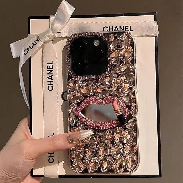 Luxury Full Drill Case for Samsung S25ULTRA Phone Case Rhinestone Stereo Lips S24/S25/S24ULTRA