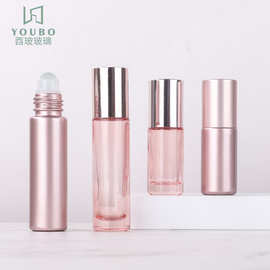 滚珠瓶 5ml10ml走珠瓶玫瑰金精油瓶粉色玻璃瓶香水分装瓶