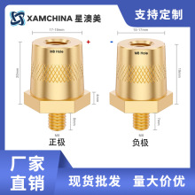 电瓶接线柱M8实心六角螺柱锂电池塑料外壳蓄电池正负极接线端子