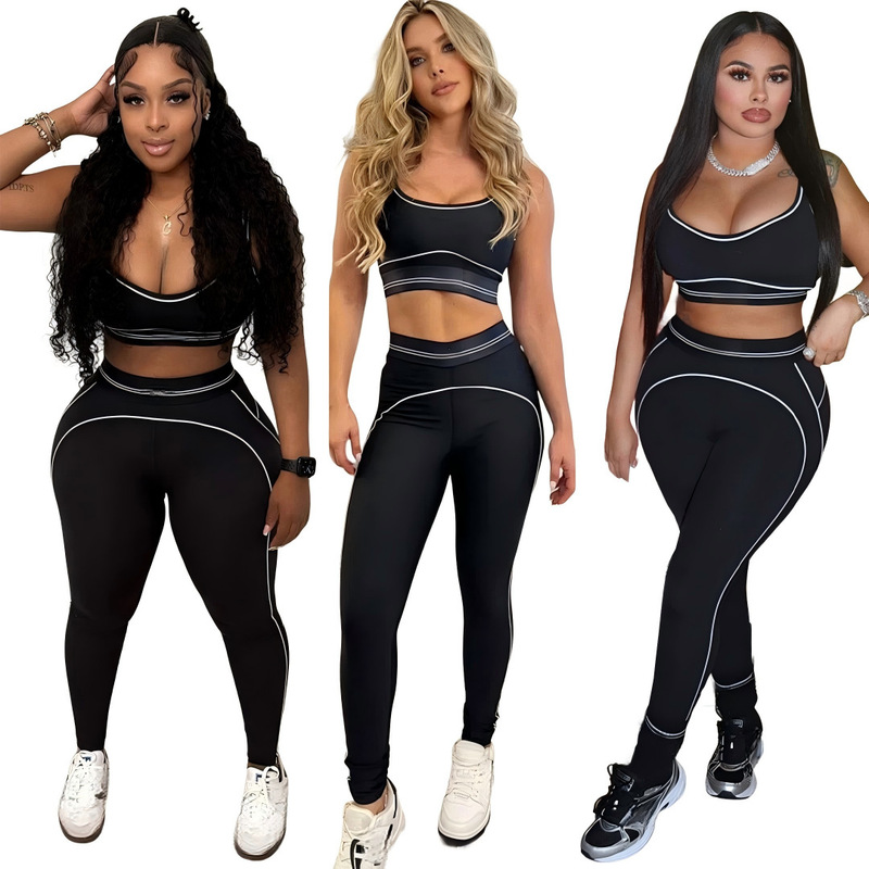 Q6356 Fashionable Sleeveless Sports Vest High-Waisted Hip-Lifting and Tummy-Tucking Fitness Yoga Outfit Set (with Chest Pads) Q6356 Fashionable Sleeveless Sports Vest High-Waisted Hip-Lifting and Tummy-Tucking Fitness Yoga Outfit Set (with Chest Pads)