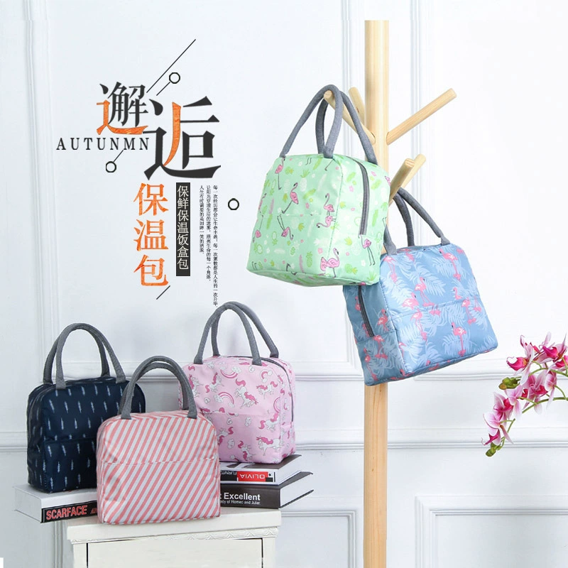 Японский стиль обед мешок Алюминиевая фольга простой изолированный мешок коробки обеда ткань Оксфорд большой емкости утолщенный портативный обед мешок