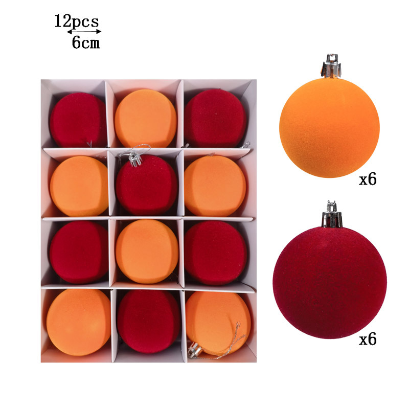 Transfronterizo color flocado bola de Navidad set decoración árbol de Navidad accesorios de bola colgante
