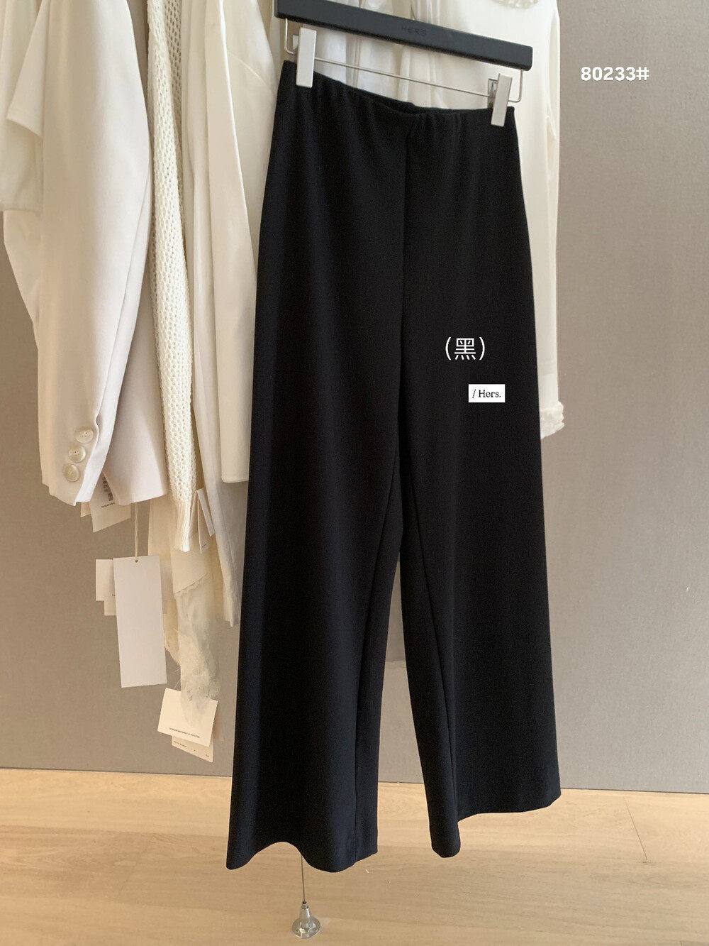 Quần culottes nữ ống rộng cạp cao chun lưng vải mỏng mùa hè — màu đen chi tiết 3