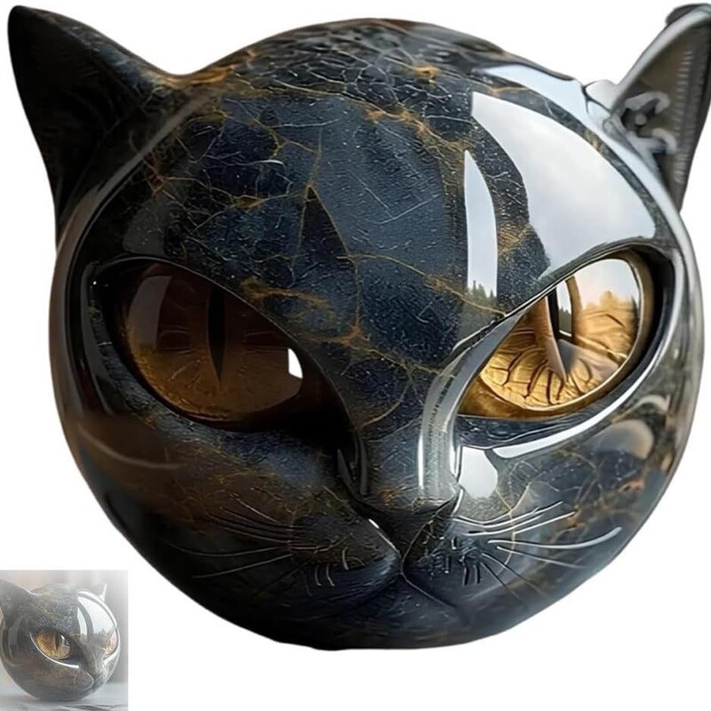 跨境新品万圣节Luxury Black Cat Figurine奢华黑猫雕像家居装饰|undefined