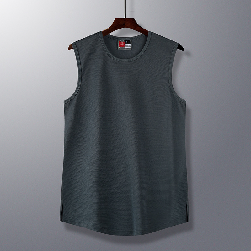2022 nuevo verano de los hombres de la aptitud americana de secado rápido sudor absorbente chaleco obstáculo suelto cuello redondo sin mangas chaleco deportivo