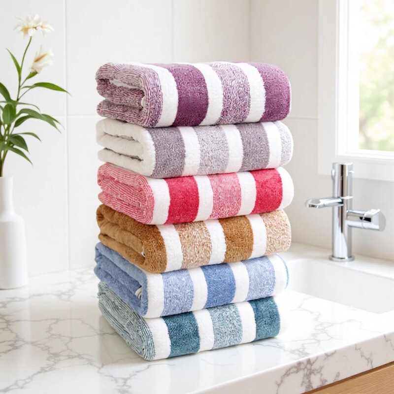 Cross-Border Coral Velvet Towel Bath Towel Set Wide Stripes Household Thickened Lint-Free Soft Absorbent Face Towel Cross-Border Coral Velvet Towel Bath Towel Set Wide Stripes Household Thickened Lint-Free Soft Absorbent Face Towel