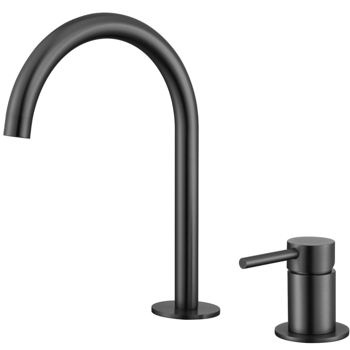 Curvo sobre lavabo-pistola gris