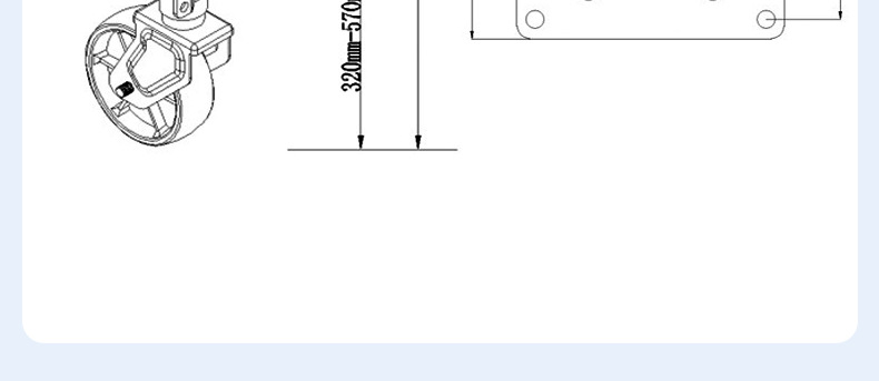 Single-Wheel Trailer 0kg Top-Side Swivel Yacht Rv Mobile Support 6inch Guide Wheel Lifting Rv Stand